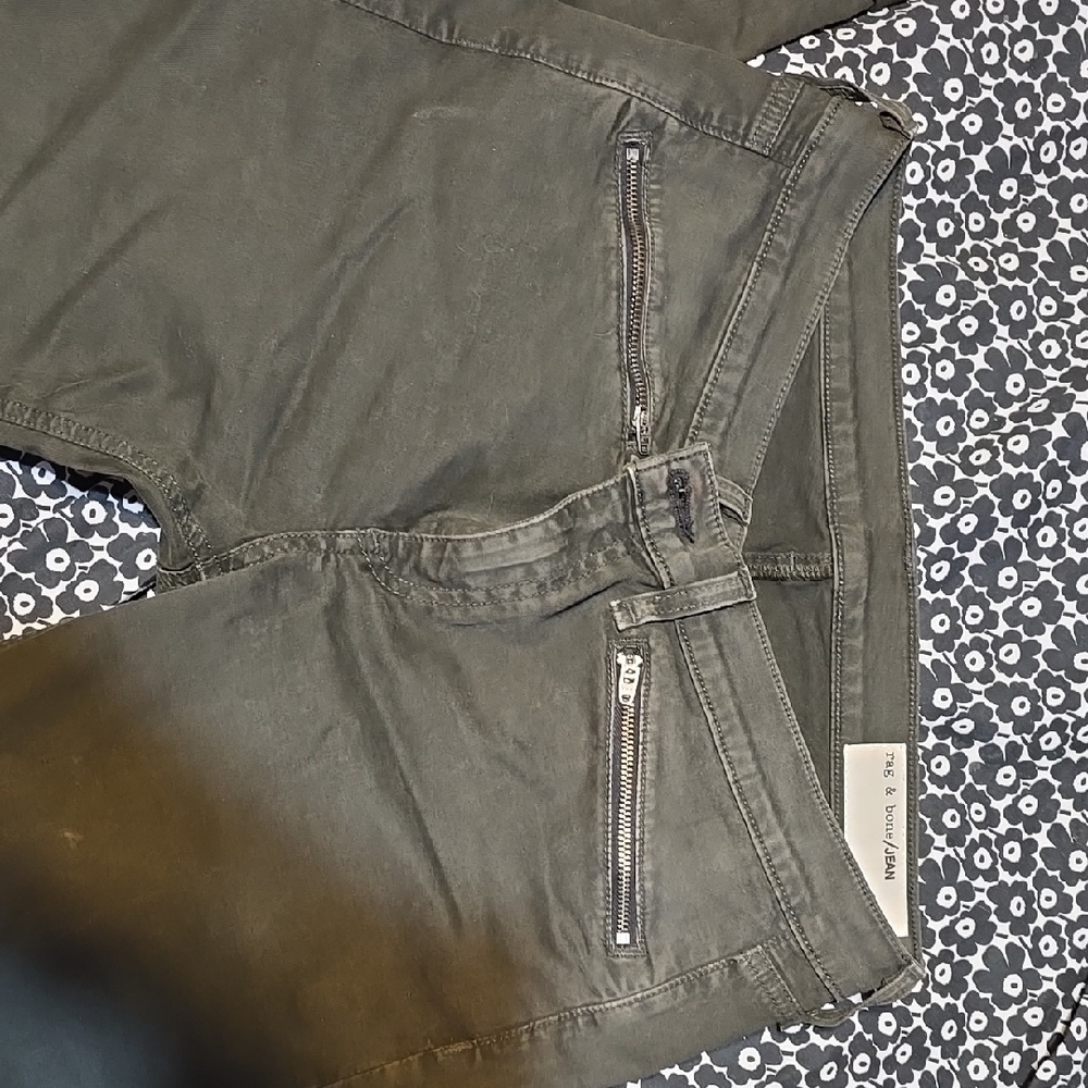 Olive Green Pants with Zipper Details By Rag And Bone, Size 30